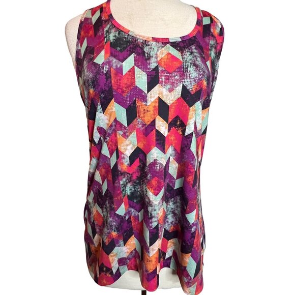 Lukka XL Athletic racer back gym Tank Top Chevron print Workouts Y2K - Picture 1 of 10